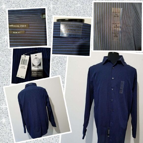 NWT VanHeusen slim fit, long sleeve button size 18 - Picture 5 of 10